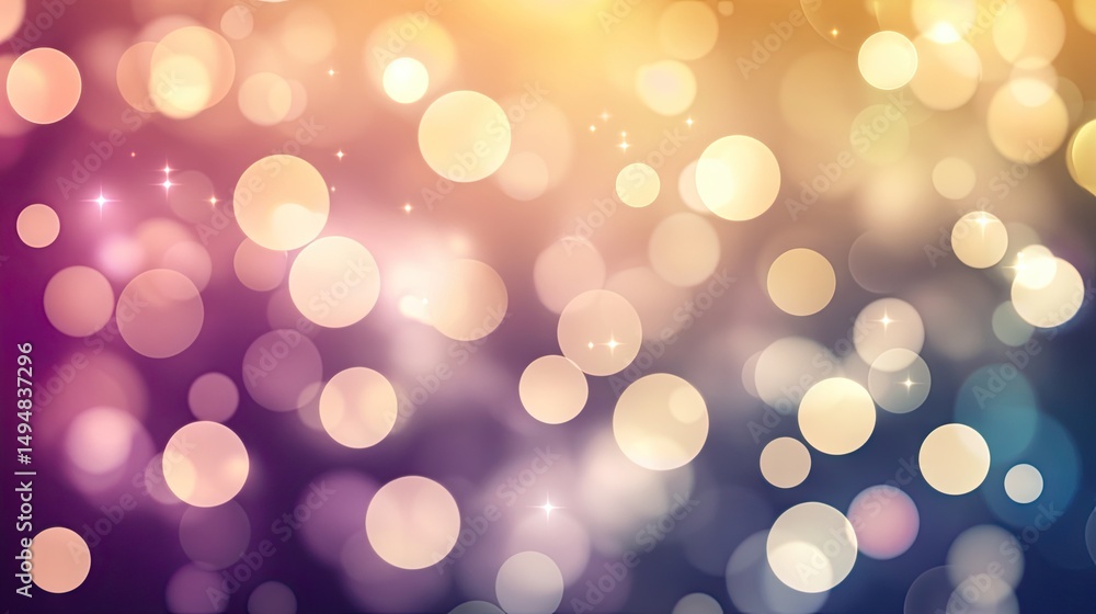 Poster abstract bokeh background with pastel colors and light effects.