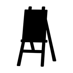 Easel silhouette, easel with blank canvas vector illustration