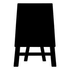 Easel silhouette, easel with blank canvas vector illustration
