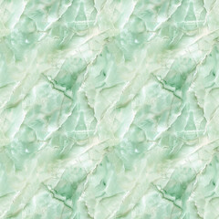 Obraz premium Seamless pattern of green marble texture with intricate natural abstract ornament.