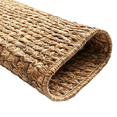 Modern Eco Straw Mat with a Natural Woven Texture Isolated on Transparent Background