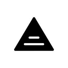 Filled Downward Triangle Icon with Line for Decrease or Drop