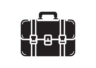 Obraz premium Briefcase Icon. Briefcase Silhouette Black Vector White Background Illustration