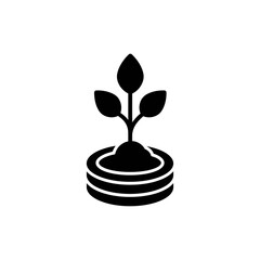 Coin with Plant Representing Financial Growth and Investment