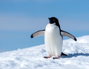 Antarctic Adventure Adlie Penguin on Snow.