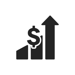 Dollar Sign with Arrow Representing Financial Success and Business Growth