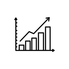 Doodle Ladder on Bar Chart for Career Growth and Progress
