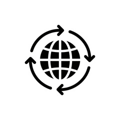 Globe with Arrows as an Icon for Global Strategy