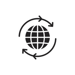 Globe with Arrows Representing Global Expansion and Business Ideas