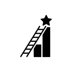 Ladder Leading to Star Representing Success and Visionary Goals