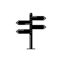 Road Sign with Choices Representing Decision Points and Direction