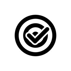 Target with Check Mark for Goal Achieved and Success
