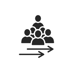 Team with Arrows Moving Forward Representing Collaboration and Business Growth