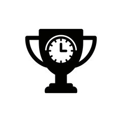 Trophy with Clock Representing Time Management and Achievement