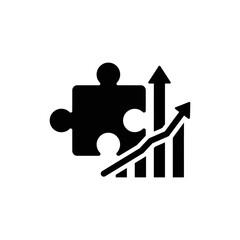Upward Arrows Beside Puzzle for Synergy and Teamwork Motion
