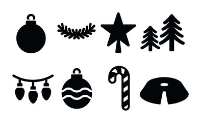 Festive christmas icon set for holiday design and decoration projects