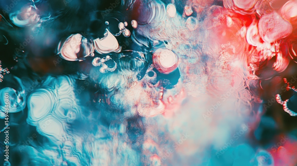 Poster abstract painting featuring vibrant color swirls and dynamic textures.