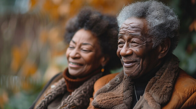 Elderly couple enjoying a video call at a garden birthday celebration. Laughing, smiling, and making memories outdoors. Perfect for family, lifestyle, and joyful moments.

