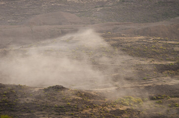 Fog in a hill. The Nublo Rural Park. Tejeda. Gran Canaria. Canary Islands. Spain.