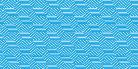 Vector geometric diagonal fabric waves seamless line texture. Seamless pattern Abstract geometric with stripes. Blue mesh background ornament.	