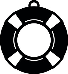 Naklejka premium inflatable ring vector black silhouette print design