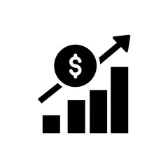 Coin Above Arrow Chart Showing Economic Growth