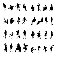 A versatile collection of 40 stylish people silhouettes — walking, sitting, dancing, and posing. Perfect for architectural visualizations, posters, UI/UX, infographics, and storyboarding. Clean vector
