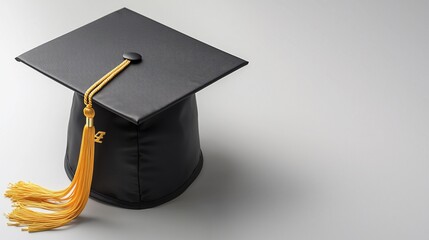 Graduation cap on plain background