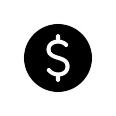 Dollar Symbol in Circle Representing Financial Currency and Economy
