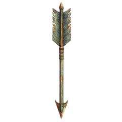 Artistic Arrow with Rich Textured Details in Vibran Isolated on Transparent Background