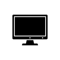 Desktop Monitor with Base Stand Icon for Office Setup and Technology