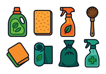 Financial and justice flat icons set – money, scales, legal and economic symbols