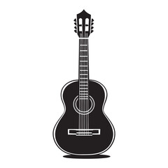 Obraz premium Acoustic Guitar isolated vector black silhouette