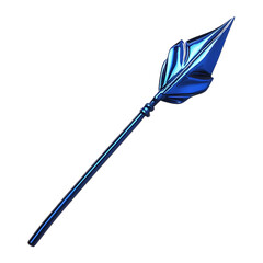 Bold Arrow with a Dynamic Sculpted Shape in Rich Sa Isolated on Transparent Background