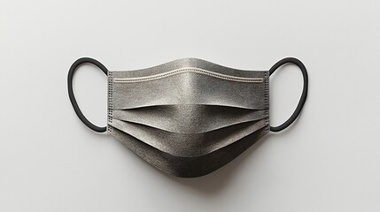 Gray face mask, top view