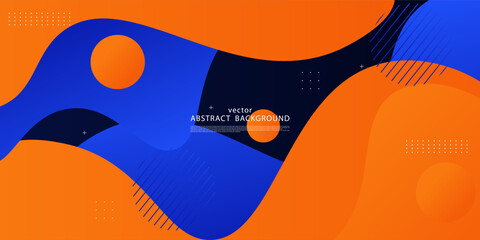 abstract background blue and orange wave shape dynamic shadow background. eps10 vector