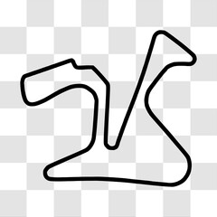 Obraz premium Jerez International Circuit. Motorsport race track vector map with racing flag background