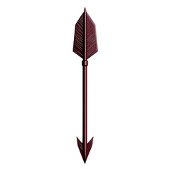 Bold Arrow with a Strong Defined Structure in Deep Isolated on Transparent Background
