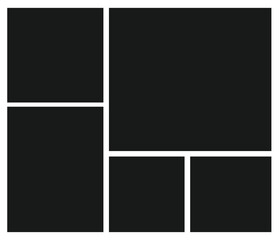 Templates collage five frames photos. stock illustration