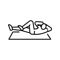 bicycle crunches black line icon for digital and print projects.