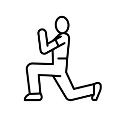 lunges exercise black line icon for digital and print projects.