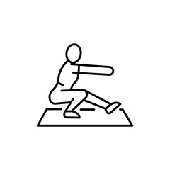 pistol squats black line icon for digital and print projects.
