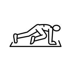 reverse lunges black line icon for digital and print projects.