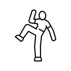 standing oblique crunches black line icon for digital and print projects.