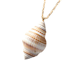 Elegant Minimalist Shell Necklace Featuring One Str Isolated on Transparent Background
