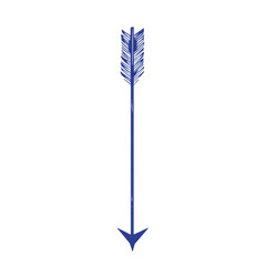 Modern Arrow with Bold Outlines in Sapphire Blue Isolated on Transparent Background
