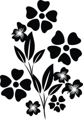Elegant Black and White Floral Bouquet Illustration
