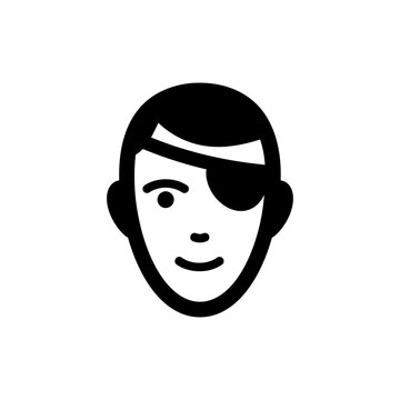 Face Icon with Eye Patch, Eye Injury Illustration, Eye Surgery Graphic, Medical Care Symbol, Patient Treatment Visual