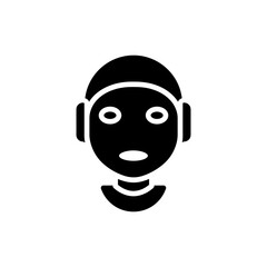 Healthcare Robot Face Icon for Medical Assistance and Automation