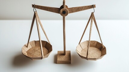 Handmade cardboard balance scale